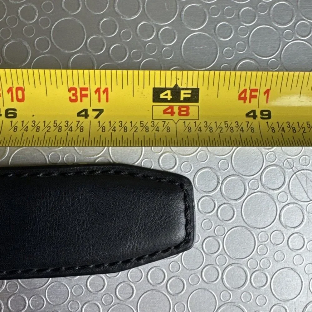 Tommy Hilfiger Mens Black Coated Leather Dress Belt Size 42 105 Vintage Preppy
